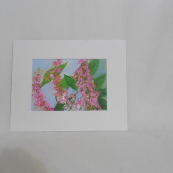 Pink Lilac Watercolor Painting - Picture 1 of 5